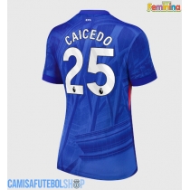 Camisa de time de futebol Chelsea Moises Caicedo #25 Replicas 1º Equipamento Feminina 2025-26 Manga Curta